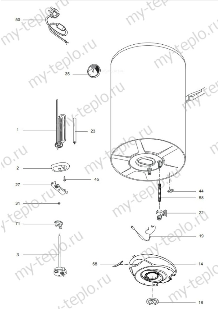 Запчасти Ariston ABS PLT R 100 V купить в Астрахани