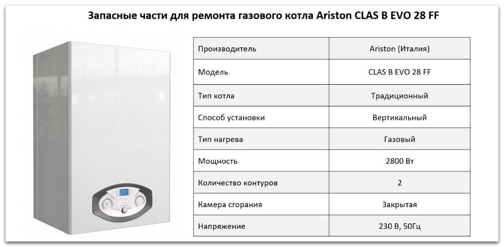 Купить запчасти Ariston CLAS B EVO 28 FF в Астрахани