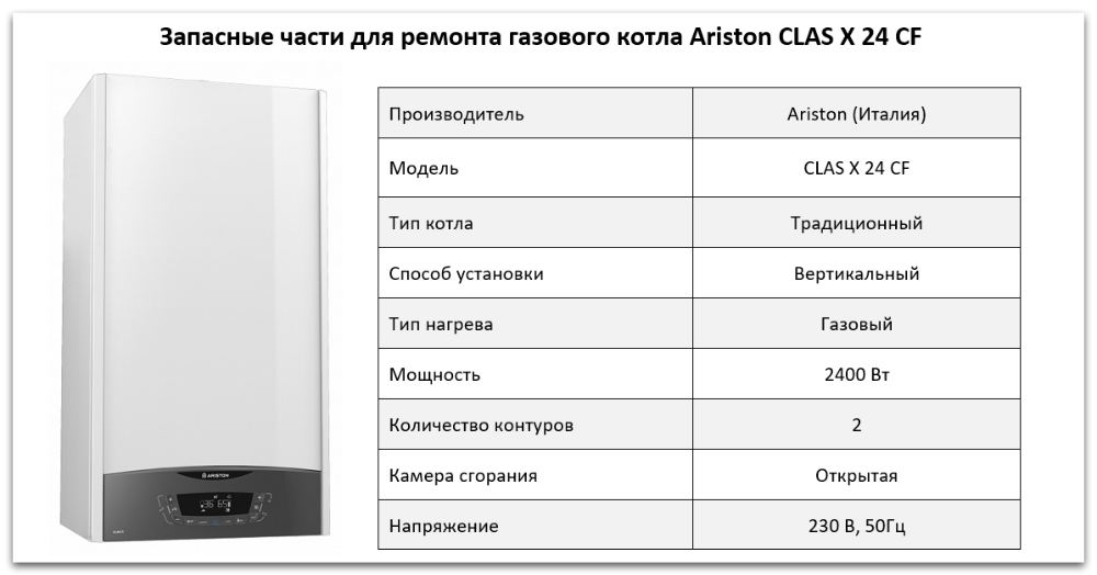 Купить запчасти Ariston CLAS X 24 CF в Астрахани