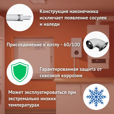 Дымоход для котла NAVIEN DELUXE Comfort любой мощности, комплект антилед (Китай) (DYMdeluxecomf)